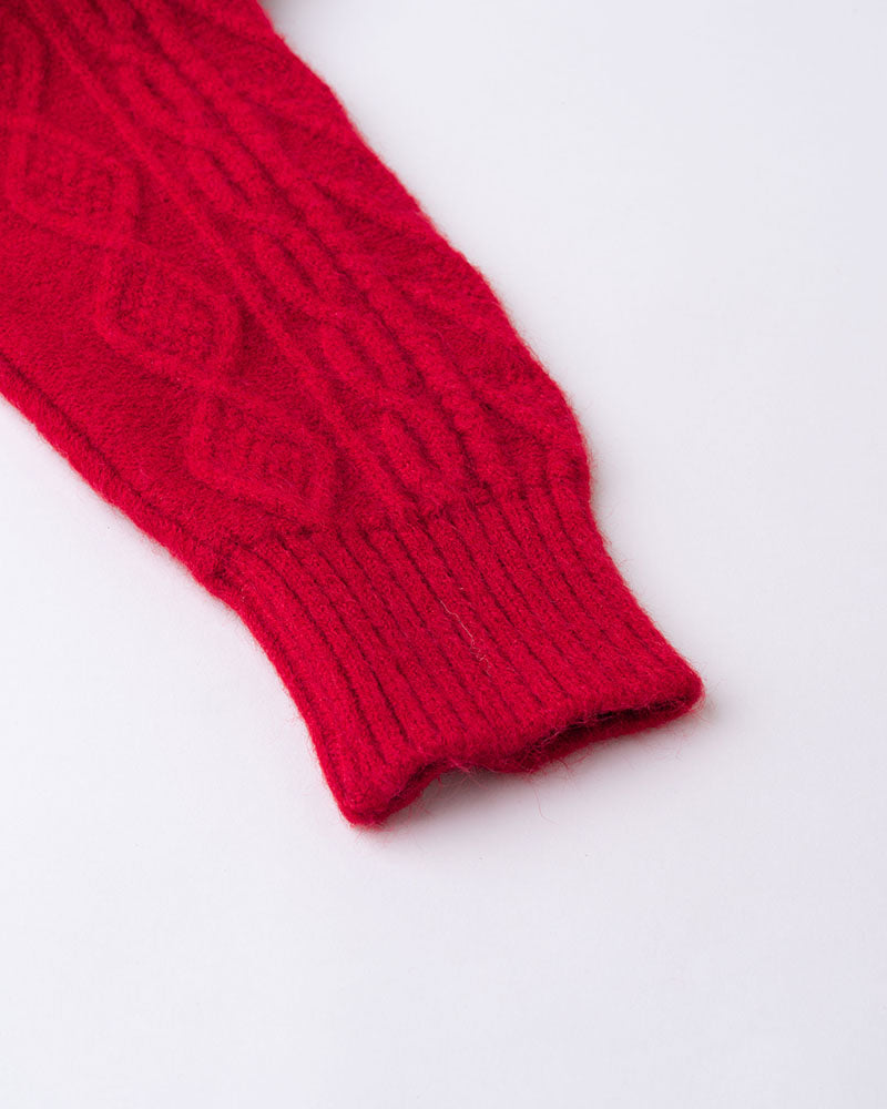 Emelisa Cable Knit Hoodie - Fashionpara