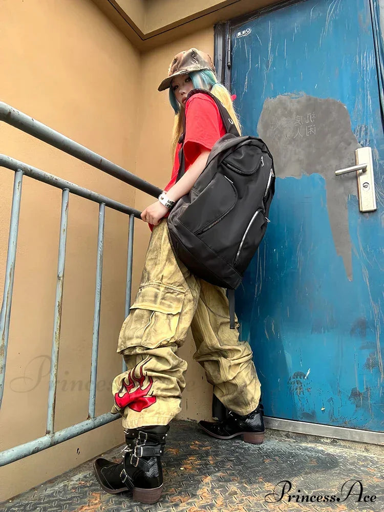 Y2K Flame High Waist Halloween Pants