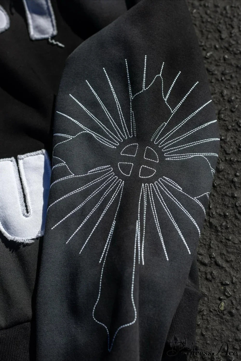 Y2K Long Sleeve Street Applique Embroidered Hoodie