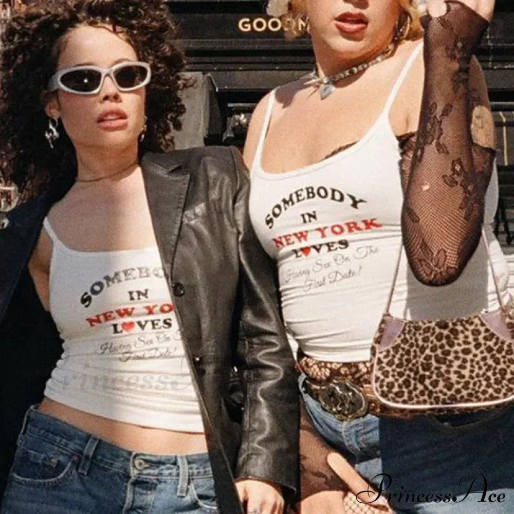 Y2k Sexy Gothic Graphic Letter Print Casual Grunge 90s Streetwear Slim Crop Top