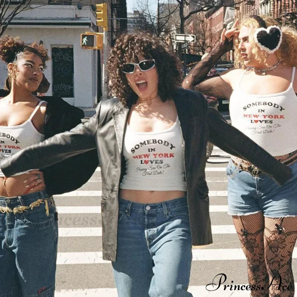 Y2k Sexy Gothic Graphic Letter Print Casual Grunge 90s Streetwear Slim Crop Top