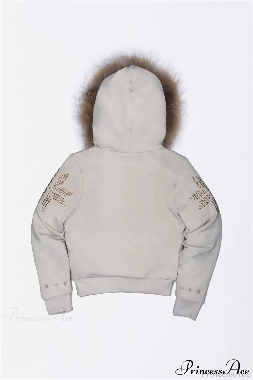 Y2K Sherpa Collar Rhinestone Zip-Front Waist-Cinched Hoodie