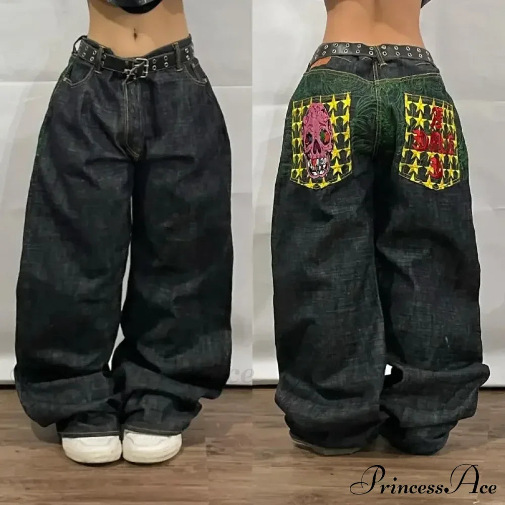 Y2K Streetwear Baggy Jeans Men Hip Hop Vintage Wide Leg Pants 2 / S Halloween