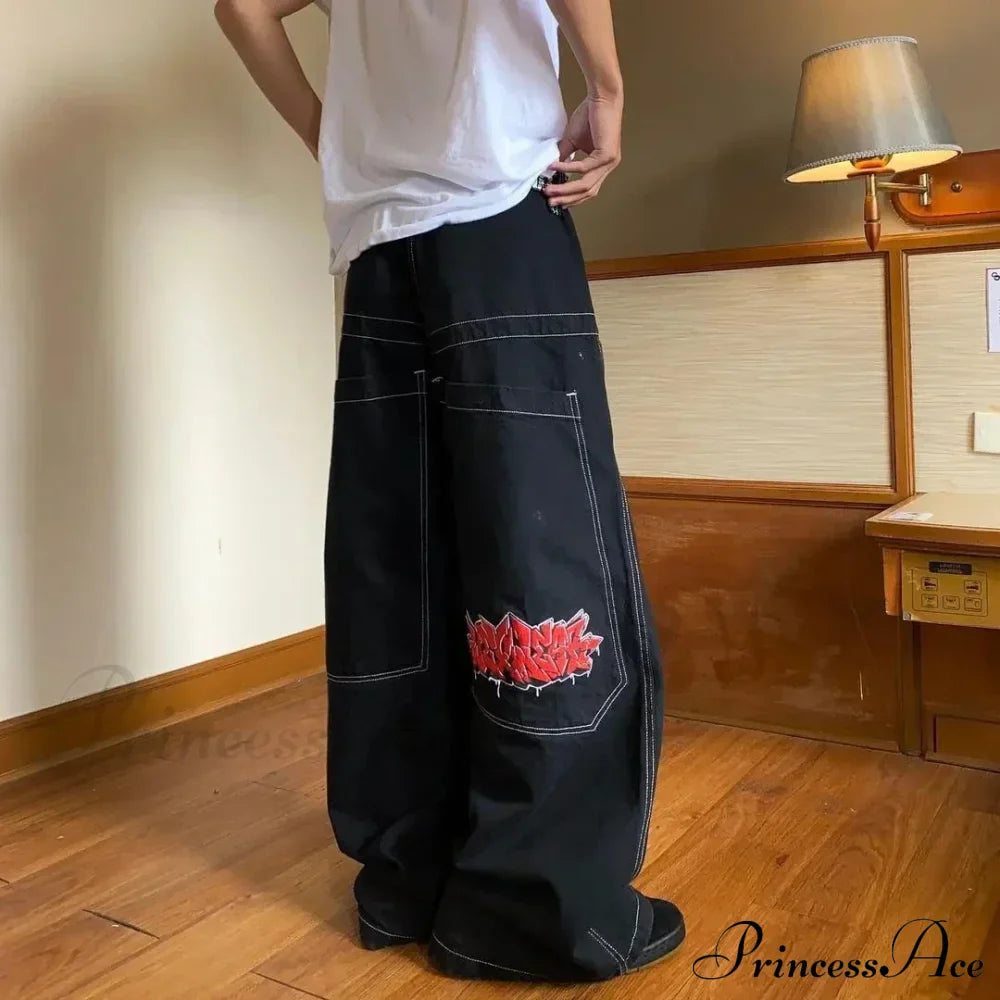 Y2K Streetwear Baggy Jeans Men Hip Hop Vintage Wide Leg Pants 4 / S Halloween