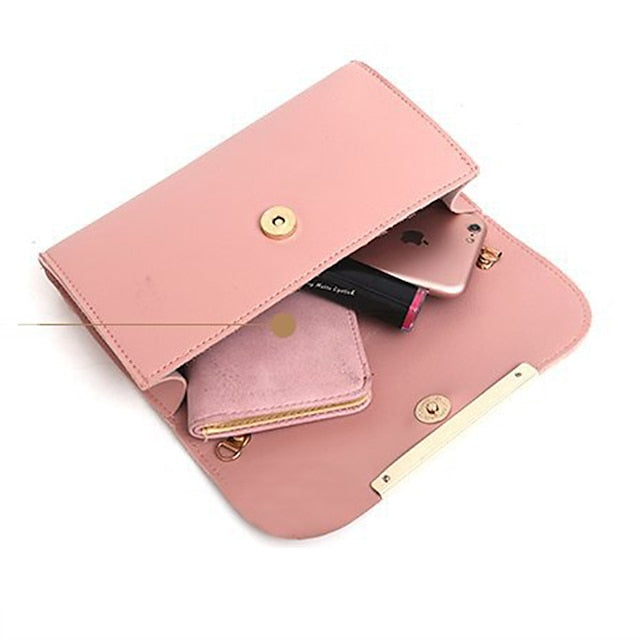 Leather Set Tote 3-Piece Pink Faux - Handbag