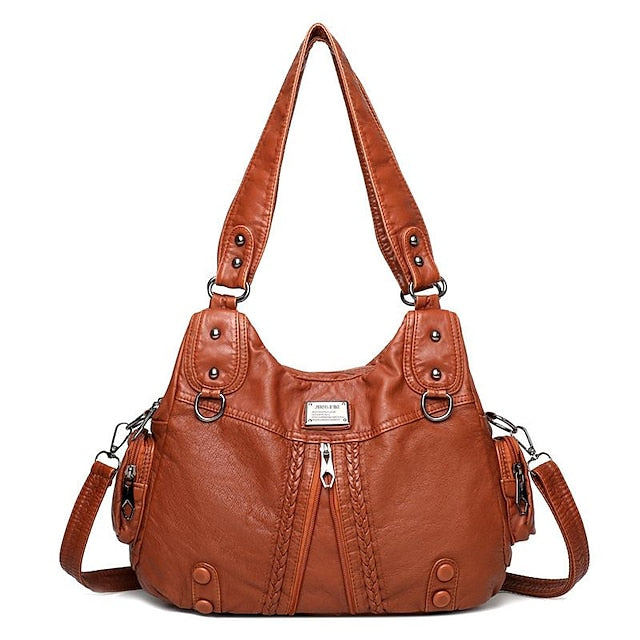 Boston Leather Handbag Shoulder Bag Hobo PU