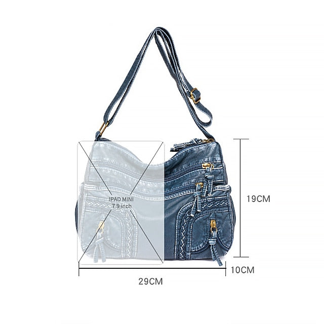 Leather Faux Shoulder Brown Vintage Bag Boho