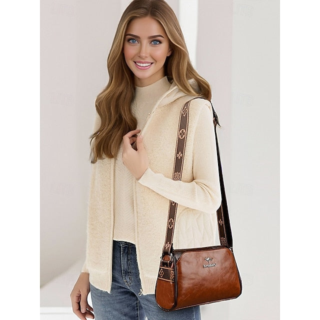 Crossbody Vintage Shoulder Bag Faux Leather