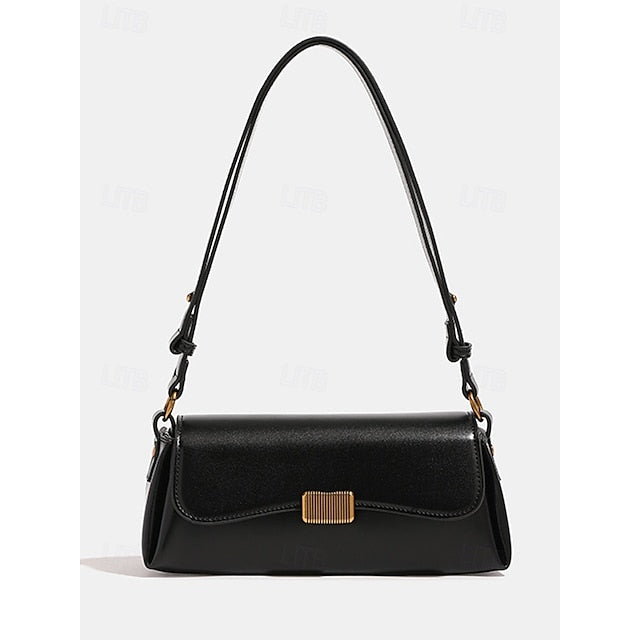 Daily Shopping Office Leather Tote Baguette Bag PU