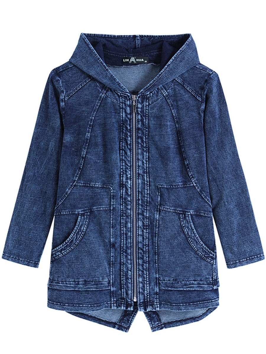 Hooded Denim Jacket - Fashionpara
