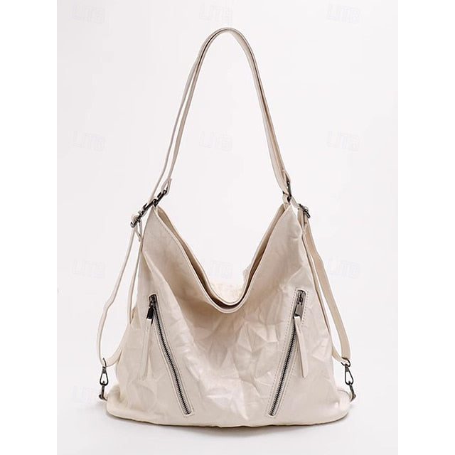 Black Hobo Leather Patent Crinkle Bag Sleek