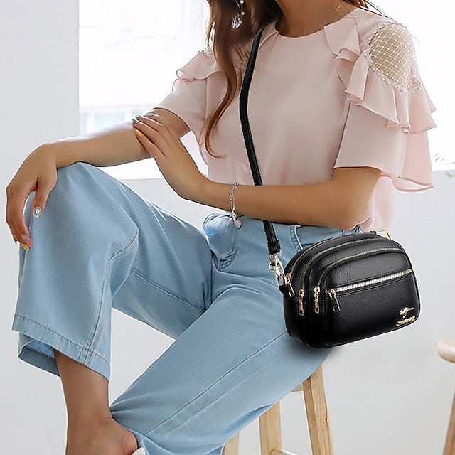 Leather Bag Dome Crossbody Shoulder PU