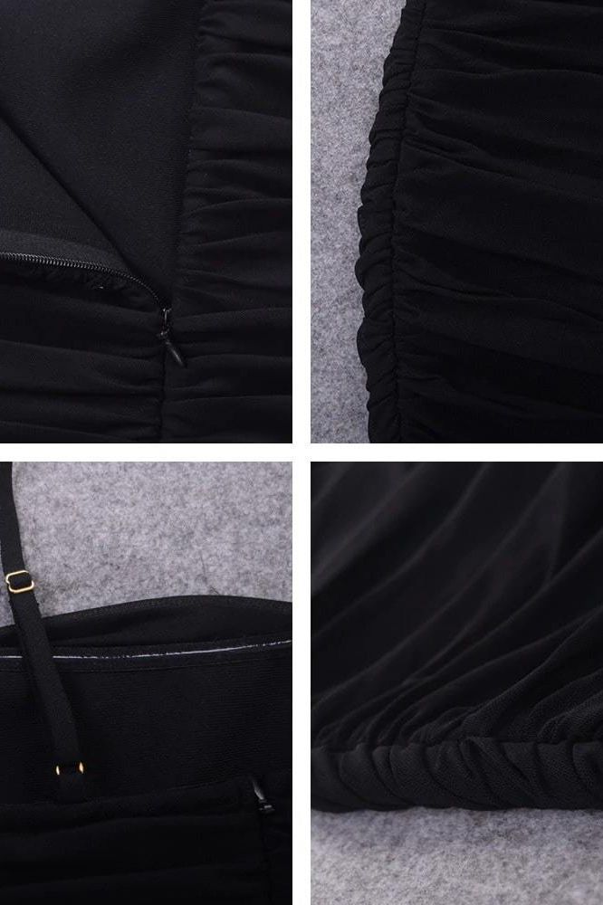 Zoe Bodycon Wrap Maxi Dress - Classic Black - Fashionpara