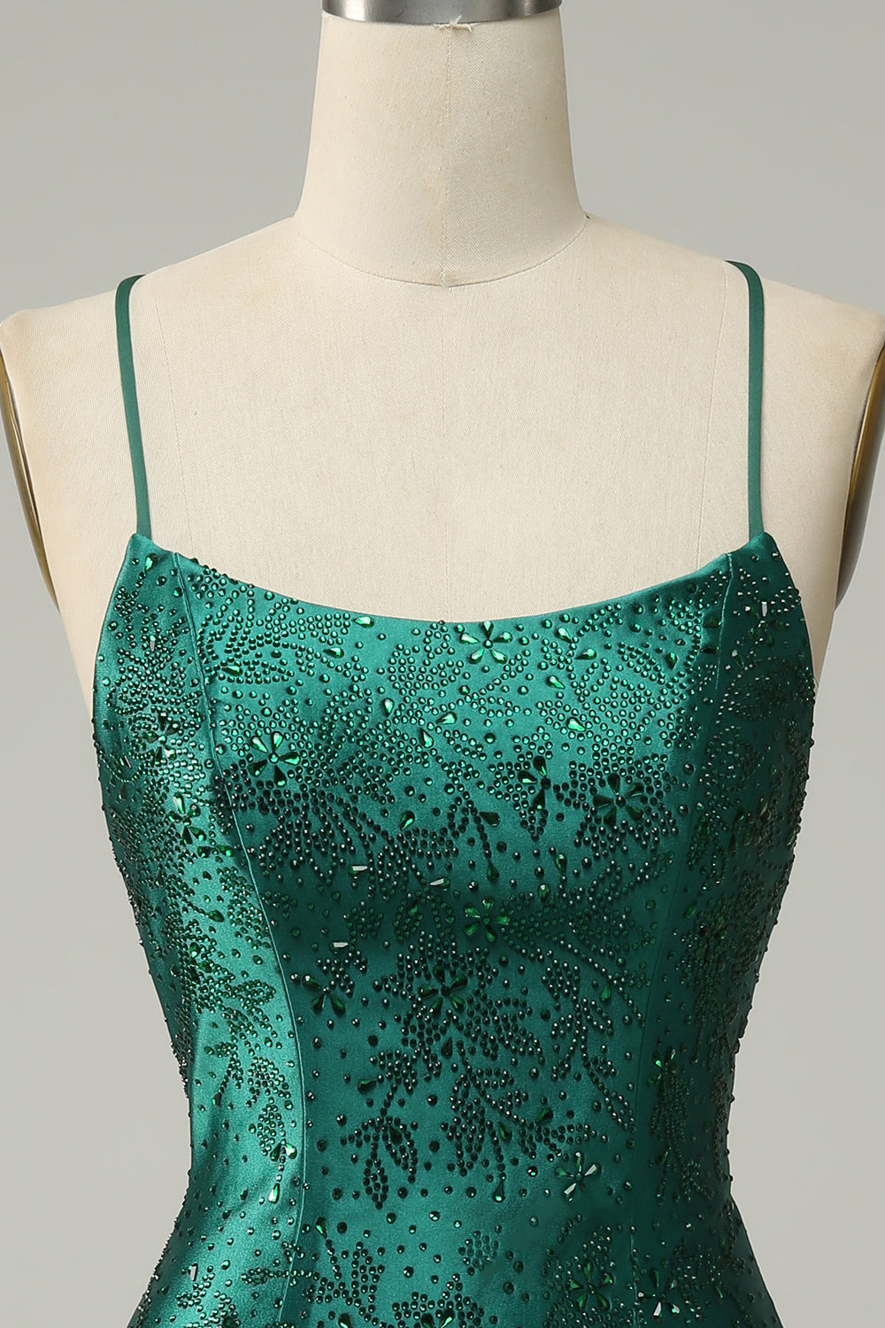 Sparkly Dark Green Beaded Tight Short Homecoming Dress