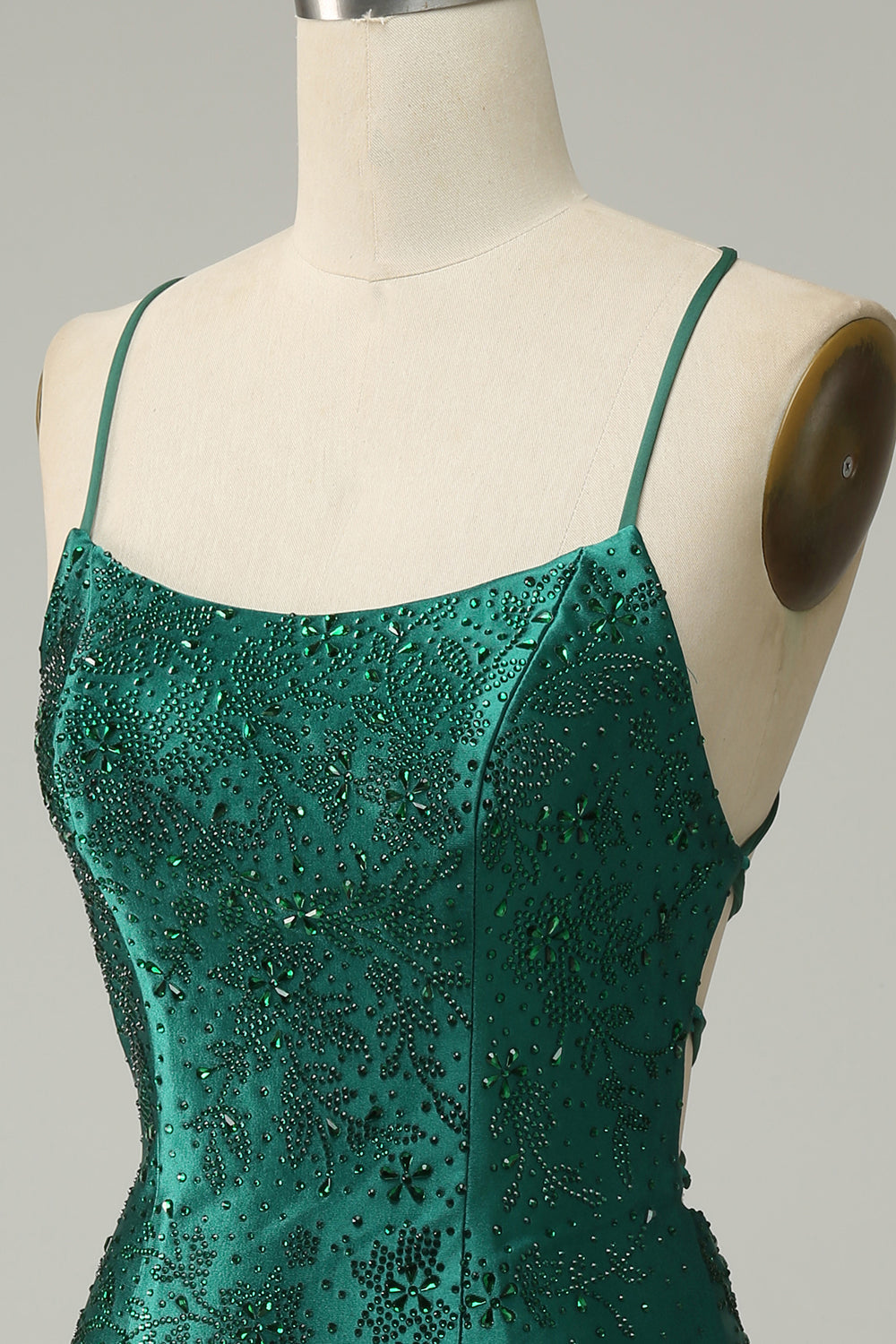 Sparkly Dark Green Beaded Tight Short Homecoming Dress