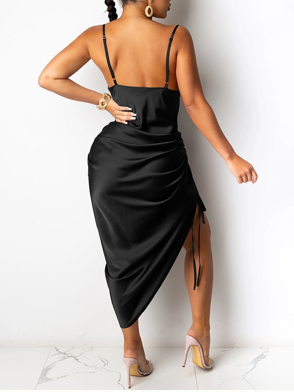 Asymmetrical Midi Dress - Fashionpara
