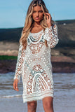 Solid Color Hollow Backless Swimwear Cover Ups