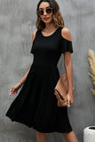 Fashion Solid Color Short Sleeve Casual Dress