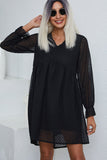 Fashion Solid Color Long Sleeve Casual Dress