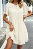 Solid Color Round Neck Casual Dress