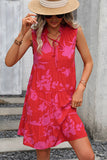 Fashion Floral Print Sleeveless Casual Dress
