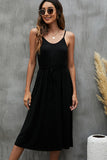 Drawstring Waist And Solid Casual Dress