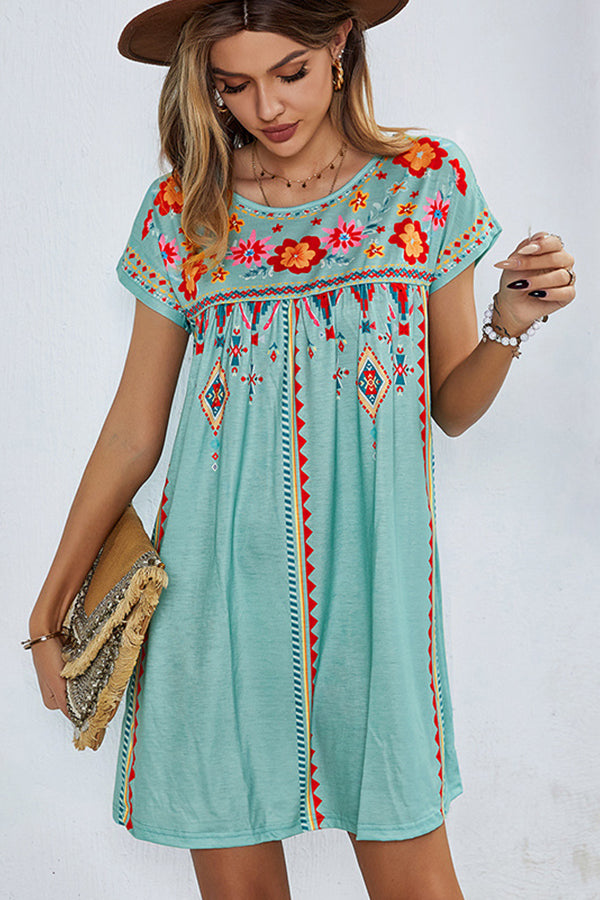 Fashion Casual Printed Mini Dress - Fashionpara