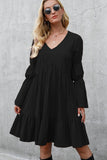 Fashion Solid Color Long Sleeve Casual Dress