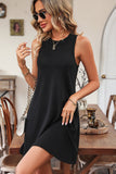 Solid Color Sleeveless Round Neck Casual Dress