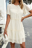 Solid Color Round Neck Casual Dress