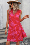 Fashion Floral Print Sleeveless Casual Dress