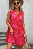 Fashion Floral Print Sleeveless Casual Dress