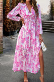V Neck Long Sleeve Casual Dress
