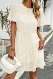 Solid Color Round Neck Casual Dress