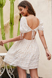Fashion Dots Print High Waist Mini Dress