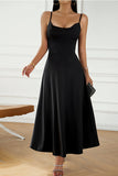 Fashion Solid Color Round Neck Casual Dress