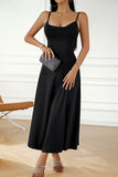 Fashion Solid Color Round Neck Casual Dress
