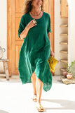 Irregularity Hem O Neck Loose Dress - Fashiondia