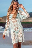 Solid Color Hollow Backless Swimwear Cover Ups