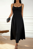 Fashion Solid Color Round Neck Casual Dress