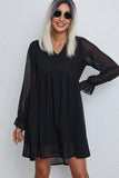 Fashion Solid Color Long Sleeve Casual Dress