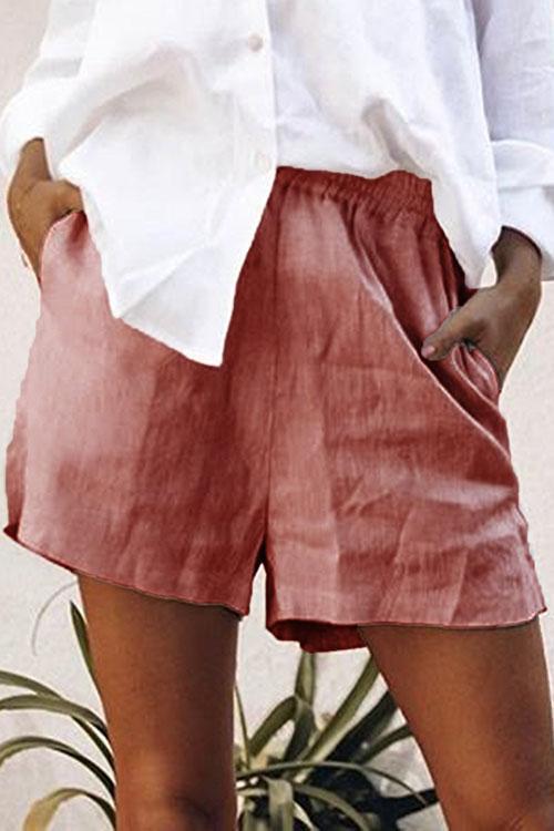 Solid Pockets Shorts - Fashionpara
