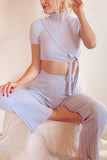 Knot Short Sleeve Pants Set