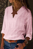 Cut V Neck Blouse