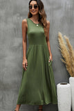Fashion Solid Color Sleeveless Casual Dress