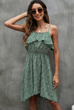 Floral Print Ruffled Slip Casual Dress