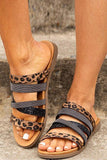 Leopard Sequins Round Toe Flat Slippers