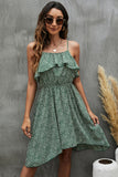 Floral Print Ruffled Slip Casual Dress