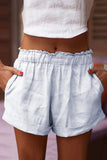 Solid High Waist Pockets Shorts