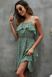 Floral Print Ruffled Slip Casual Dress